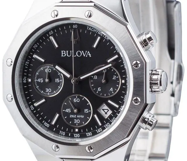 Alt view image 3 of 3 - Bulova Classic Chronograph Black Dial Quartz 100M Men's Watch 96B410