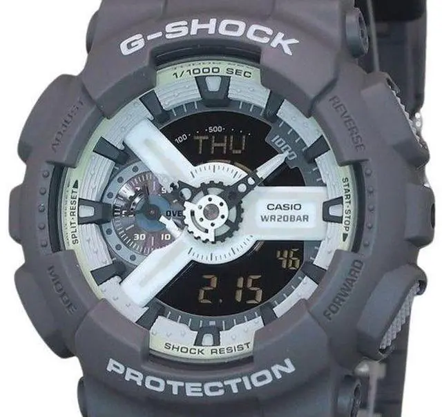 Alt view image 2 of 3 - Casio G-Shock Grey Dial Quartz Sports 200M Men's Watch GA-110HD-8A