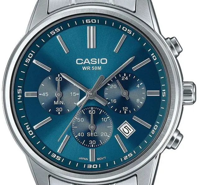 Alt view image 2 of 3 - Casio Standard Chronograph Blue Dial Quartz Men's Watch MTP-E515D-2A1V