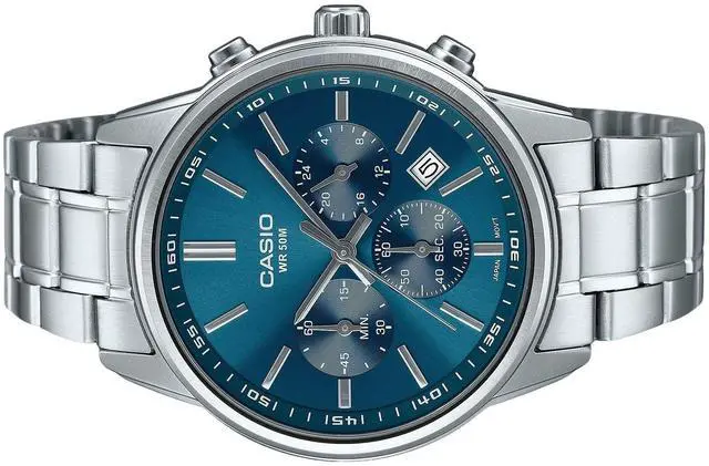 Alt view image 3 of 3 - Casio Standard Chronograph Blue Dial Quartz Men's Watch MTP-E515D-2A1V