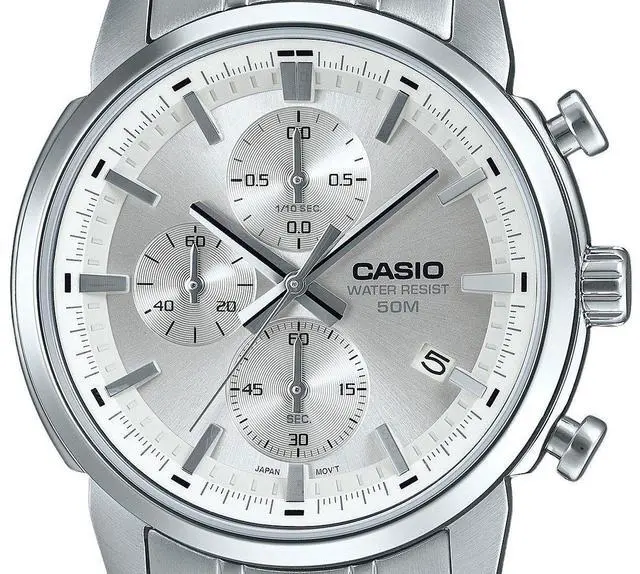 Alt view image 2 of 3 - Casio Standard Chronograph Silver Dial Quartz Men's Watch MTP-E510D-7AV