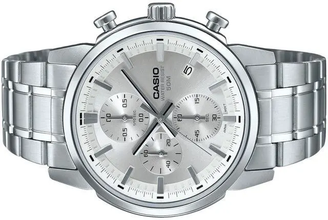 Alt view image 3 of 3 - Casio Standard Chronograph Silver Dial Quartz Men's Watch MTP-E510D-7AV