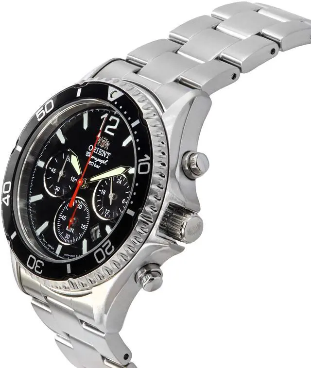 Alt view image 3 of 4 - Orient Black Dial Solar Diver's 200M Men's Watch RA-TX0202B10B