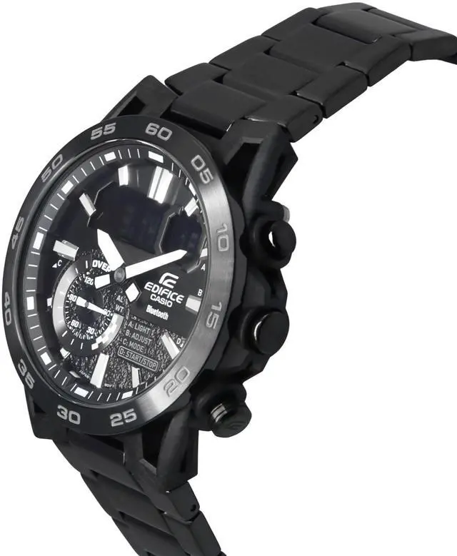 Alt view image 4 of 5 - Casio Edifice Black Dial Sports Quartz 100 Men's Watch ECB-40BK-1A