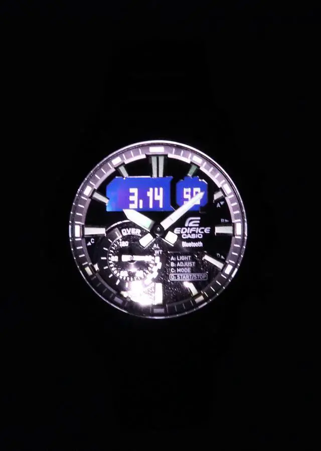 Alt view image 3 of 5 - Casio Edifice Black Dial Sports Quartz 100 Men's Watch ECB-40BK-1A