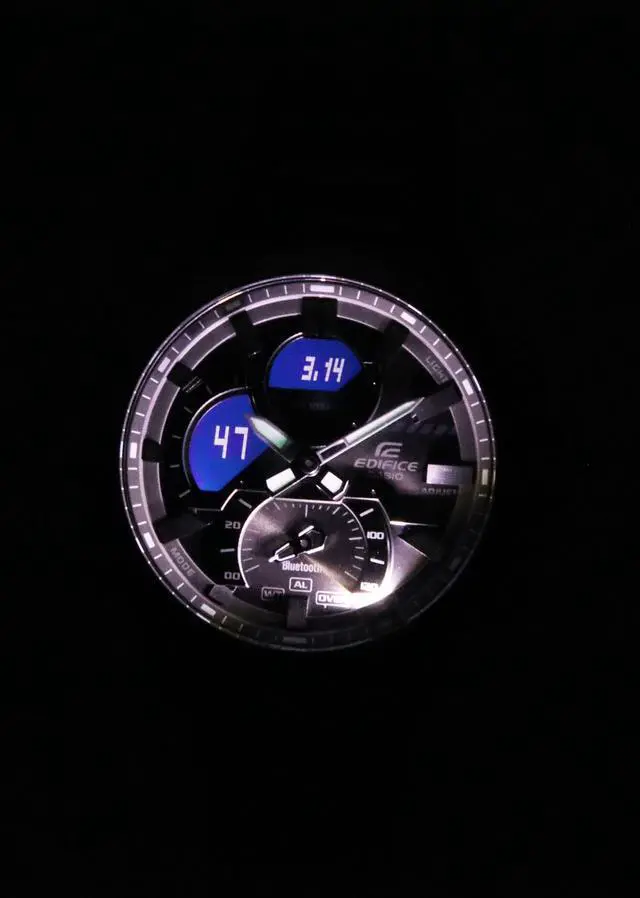 Alt view image 3 of 5 - Casio Edifice Grey Dial Sports Quartz 100M Men's Watch ECB-30DC-1B