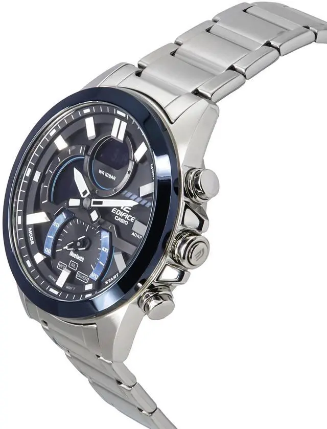 Alt view image 4 of 5 - Casio Edifice Grey Dial Sports Quartz 100M Men's Watch ECB-30DB-1A
