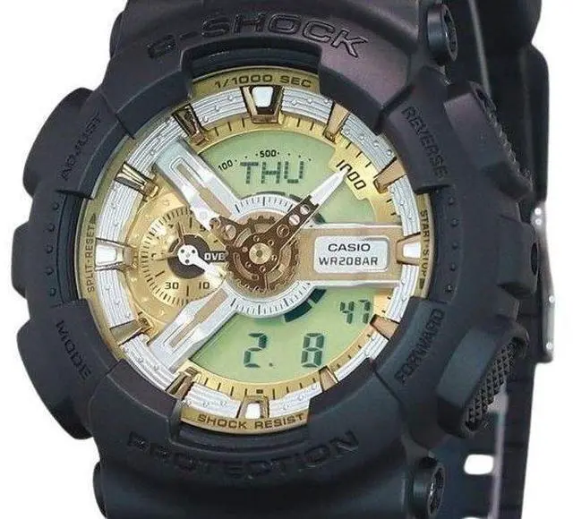 Alt view image 2 of 3 - Casio G-Shock Gold Dial Quartz Sports 200M Men's Watch GA-110CD-1A9