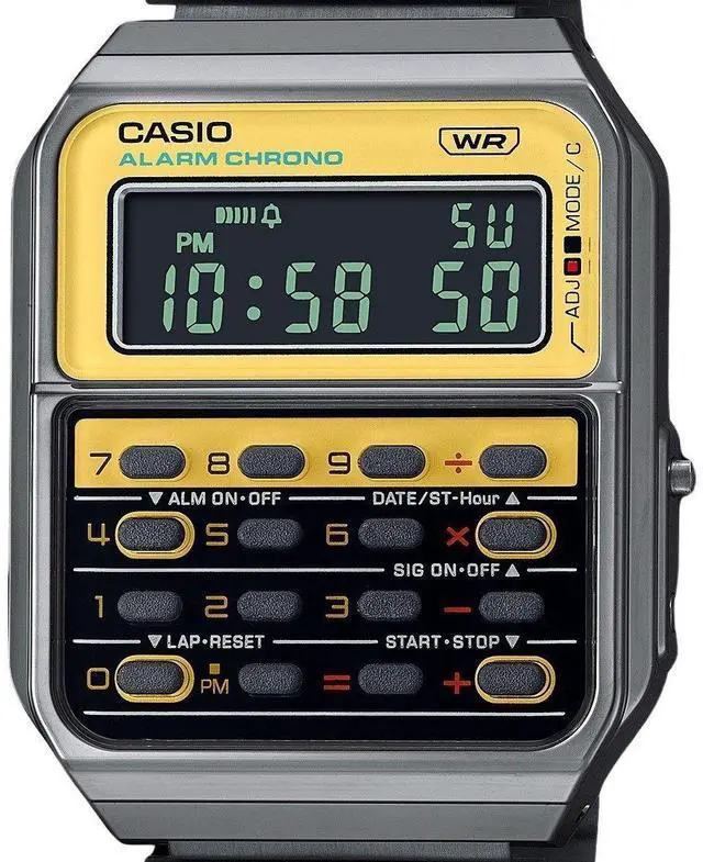 Alt view image 2 of 3 - Casio Vintage Yellow And Black Dial Quartz Casual Unisex Watch CA-500WEGG-9B