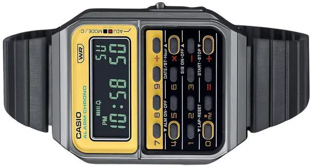 Alt view image 3 of 3 - Casio Vintage Yellow And Black Dial Quartz Casual Unisex Watch CA-500WEGG-9B