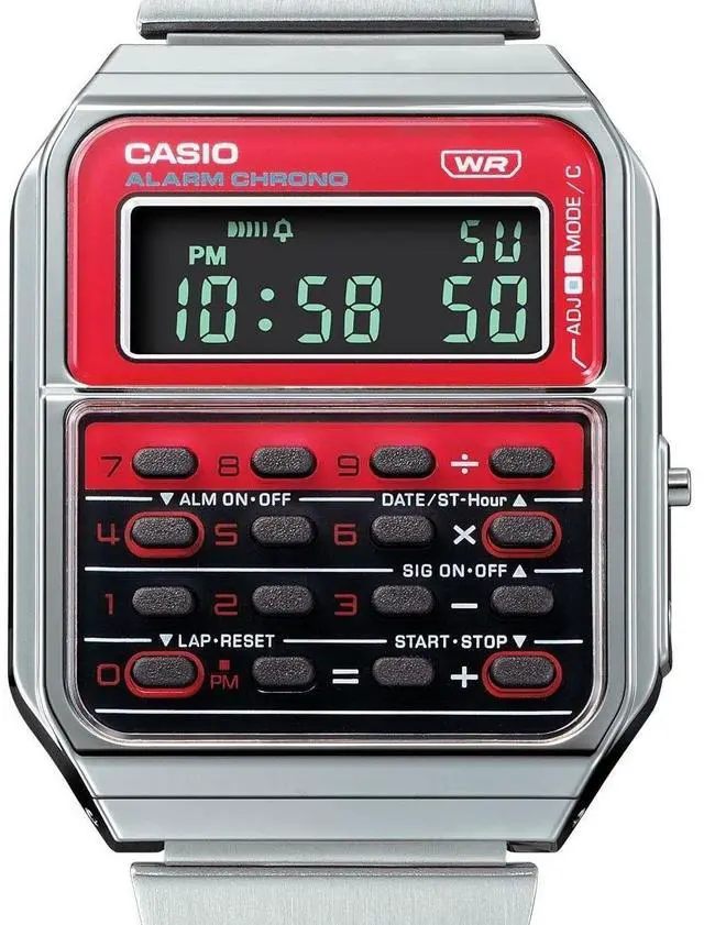 Alt view image 2 of 3 - Casio Vintage Red And Black Dial Quartz Casual Unisex Watch CA-500WE-4B
