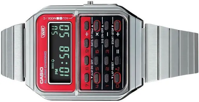 Alt view image 3 of 3 - Casio Vintage Red And Black Dial Quartz Casual Unisex Watch CA-500WE-4B