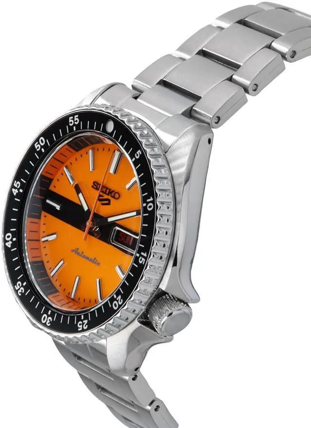 Alt view image 3 of 4 - Seiko 5 Sports SKX Style Orange Dial Sports Automatic 100M Men's Watch SRPK11K1