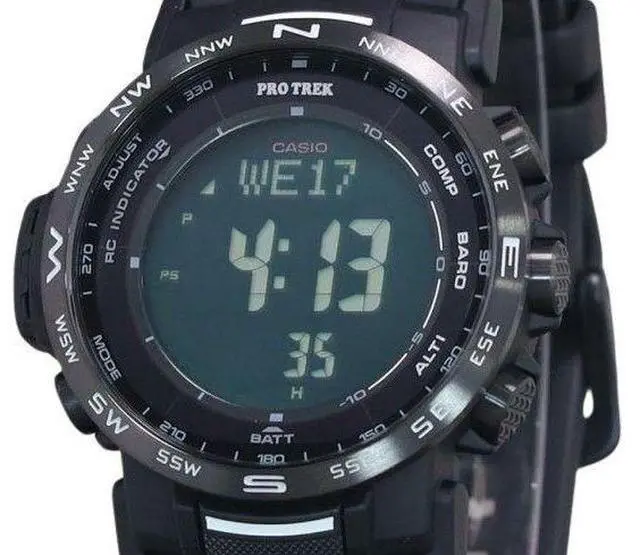 Alt view image 2 of 3 - Casio Pro Trek Green Dial Tough Solar Sports 100M Men's Watch PRW-35Y-1B