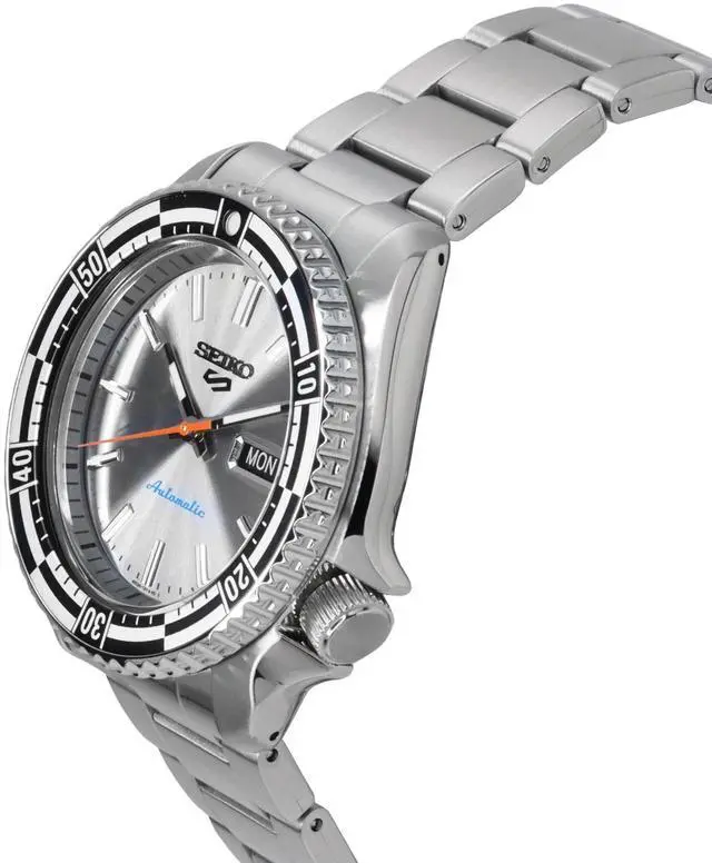 Alt view image 3 of 4 - Seiko 5 Sports SKX Style Silver Dial Sports Automatic 100M Men's Watch SRPK09K1