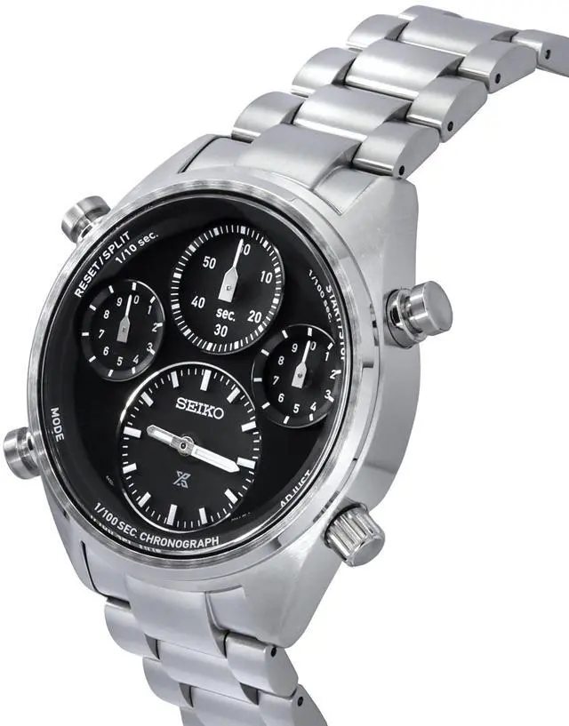 Alt view image 3 of 4 - Seiko Prospex Black Dial Chronograph Solar 100M Men's Watch SFJ003P1