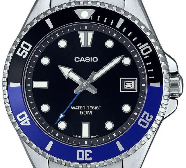 Alt view image 2 of 3 - Casio Standard Analog Stainless Steel Black Dial Quartz MDV-10D-1A2 Men's Watch