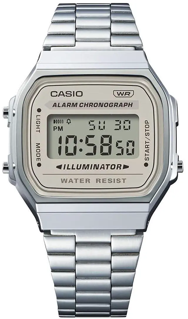 Alt view image 2 of 3 - Casio Vintage Digital Stainless Steel Bracelet Quartz A168WA-8 Unisex Watch