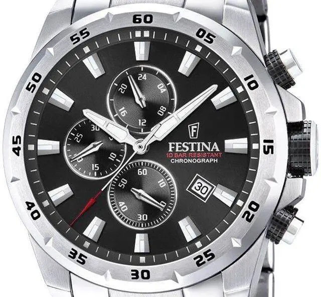 Alt view image 2 of 4 - Festina Sport Chronograph Black Dial Quartz 100M Men's Watch F20463-4