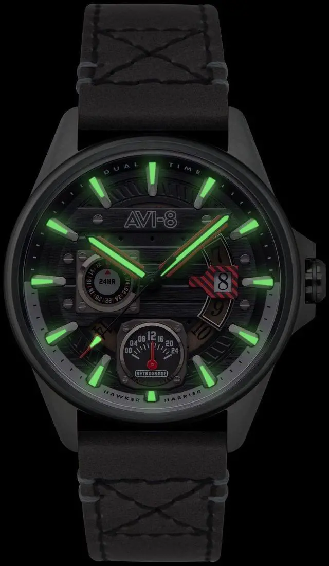 Alt view image 2 of 7 - AVI-8 Hawker Harrier Black Dial Quartz Casual Men's Watch AV-4098-04