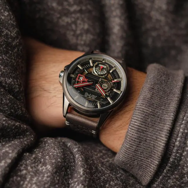 Alt view image 7 of 7 - AVI-8 Hawker Harrier Black Dial Quartz Casual Men's Watch AV-4098-04
