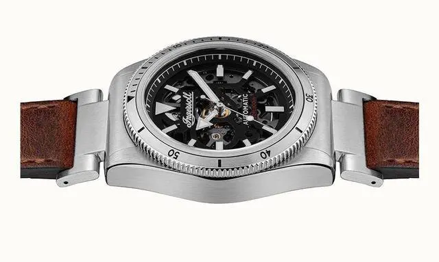 Alt view image 4 of 6 - Ingersoll The Scovill Black Skeleton Dial Automatic Casual 100M Men's Watch I139