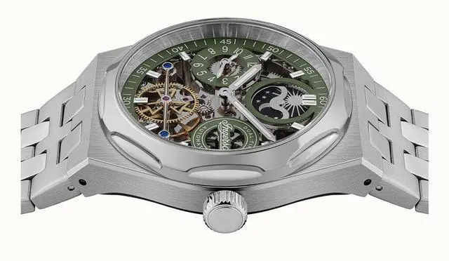 Alt view image 3 of 6 - Ingersoll The Broadway Green Skeleton Dial Automatic Dress Men's Watch I12905