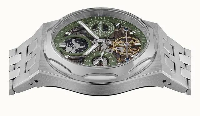 Alt view image 4 of 6 - Ingersoll The Broadway Green Skeleton Dial Automatic Dress Men's Watch I12905