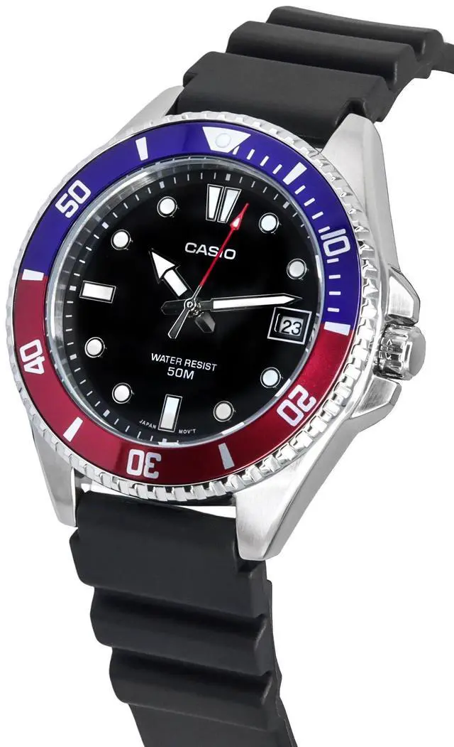 Alt view image 3 of 4 - Casio Standard Analog Resin Strap Black Dial Quartz MDV-10-1A2 Men's Watch