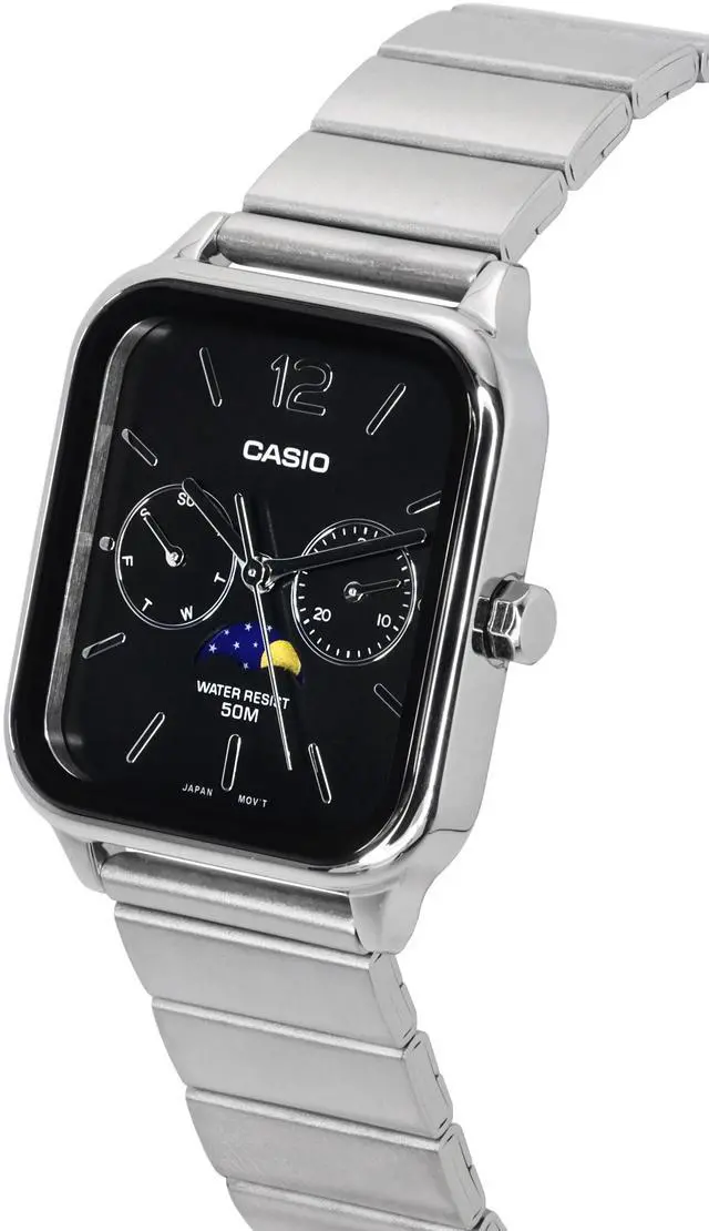Alt view image 2 of 3 - Casio Standard Analog Moon Phase Black Dial Quartz MTP-M305D-1A Men's Watch