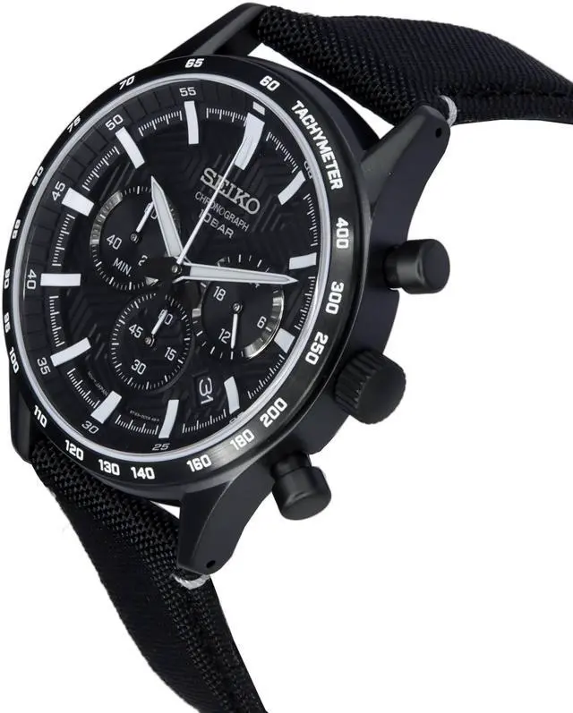 Alt view image 3 of 4 - Seiko Urban Sports Chronograph Black Dial Quartz 100M Men's Watch SSB417P1