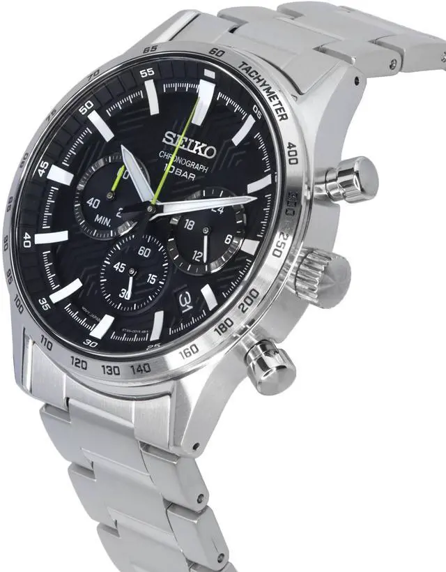 Alt view image 3 of 4 - Seiko Urban Sports Chronograph Black Dial Quartz SSB413P1 100M Men's Watch