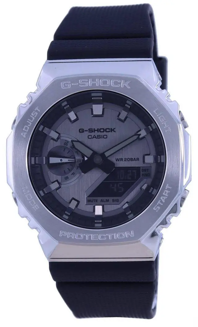 Alt view image 3 of 5 - Casio G-Shock Metal Covered Octagonal Black Resin Band Watch GM2100-1A