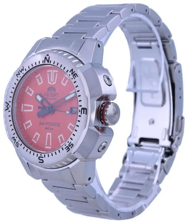 Alt view image 7 of 8 - Men's Orient M-Force ACON Diver's Automatic Orange Dial Watch RA-AC0N02Y10B