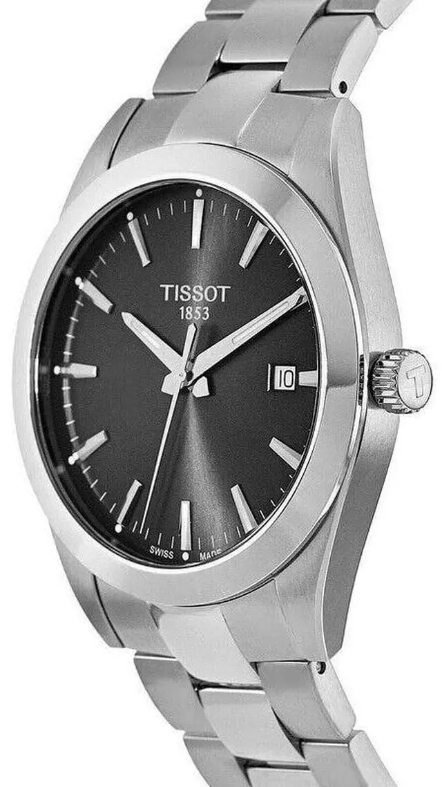 Alt view image 3 of 3 - Tissot Gentleman Quartz T127.410.11.051.00 T1274101105100 100M Men's Watch