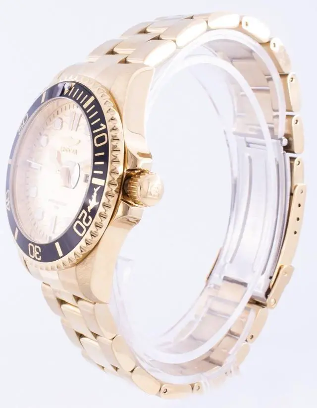 Alt view image 5 of 6 - invicta men's pro diver quartz watch with stainless steel strap, gold, 22 (model: 30025)