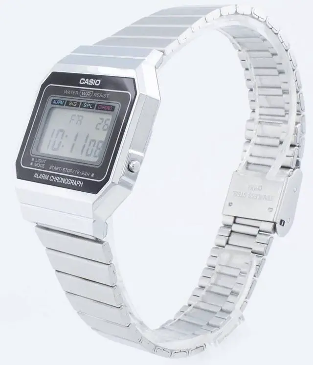 Alt view image 8 of 9 - Casio Men's Slim-Digital Stainless Steel Watch A700W-1A
