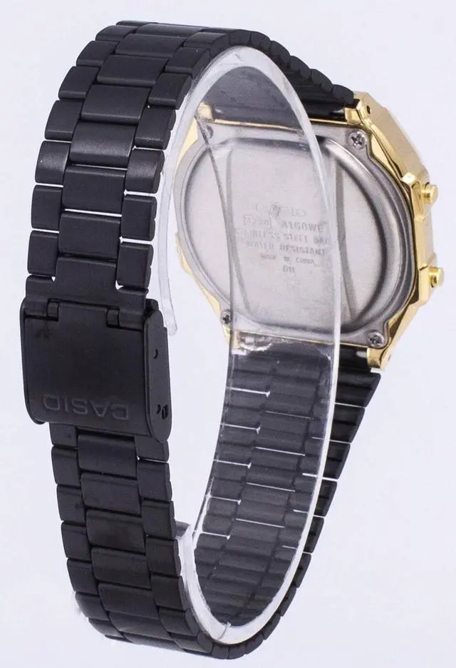 Alt view image 7 of 7 - Casio Vintage A168WEGB Digital Metal Gold/Black Watch A168WEGB-1B