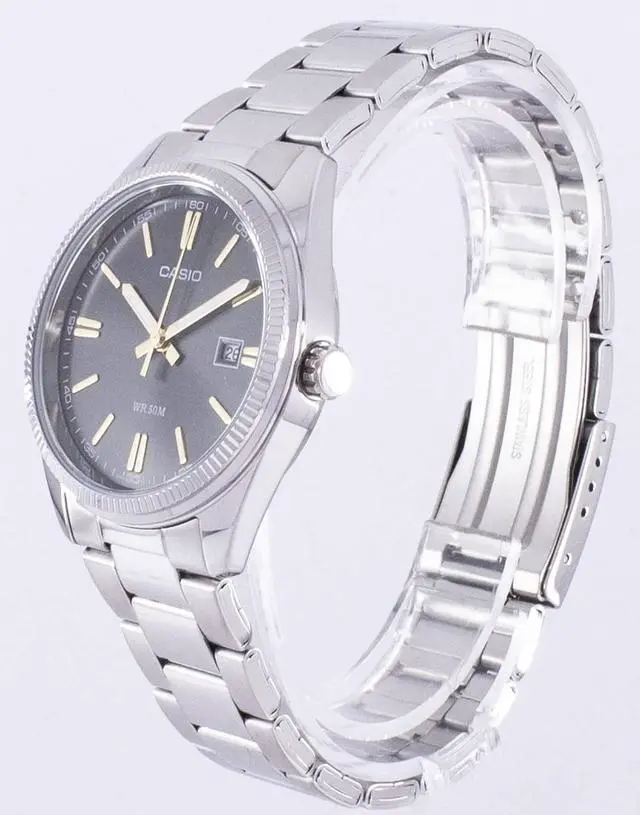 Alt view image 4 of 5 - Casio Men's MTP1302D-1A2V Silver Stainless-Steel Quartz Watch with Black Dial