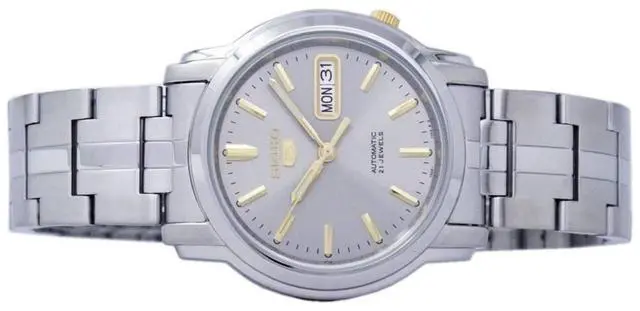 Alt view image 9 of 11 - Seiko Automatic Men's Watch with a Stainless Steel Bracelet and Grey Dial - SNKK67
