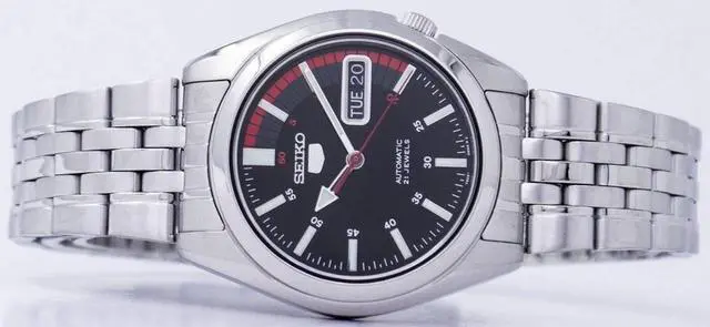 Alt view image 6 of 8 - Seiko 5 #SNK375 Men's Stainless Steel Black Dial Self Winding Automatic
