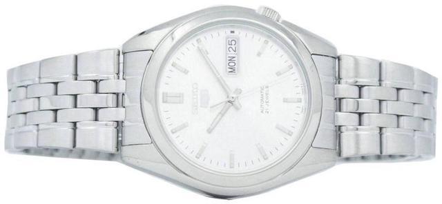 Alt view image 11 of 13 - SEIKO 5 SNK355 SNK355K1 Automatic 21 Jewels Silver Dial Stainless Steel Watch