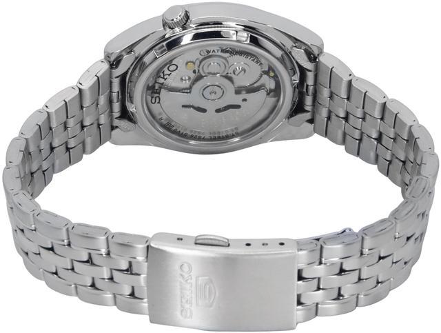 Alt view image 10 of 13 - SEIKO 5 SNK355 SNK355K1 Automatic 21 Jewels Silver Dial Stainless Steel Watch