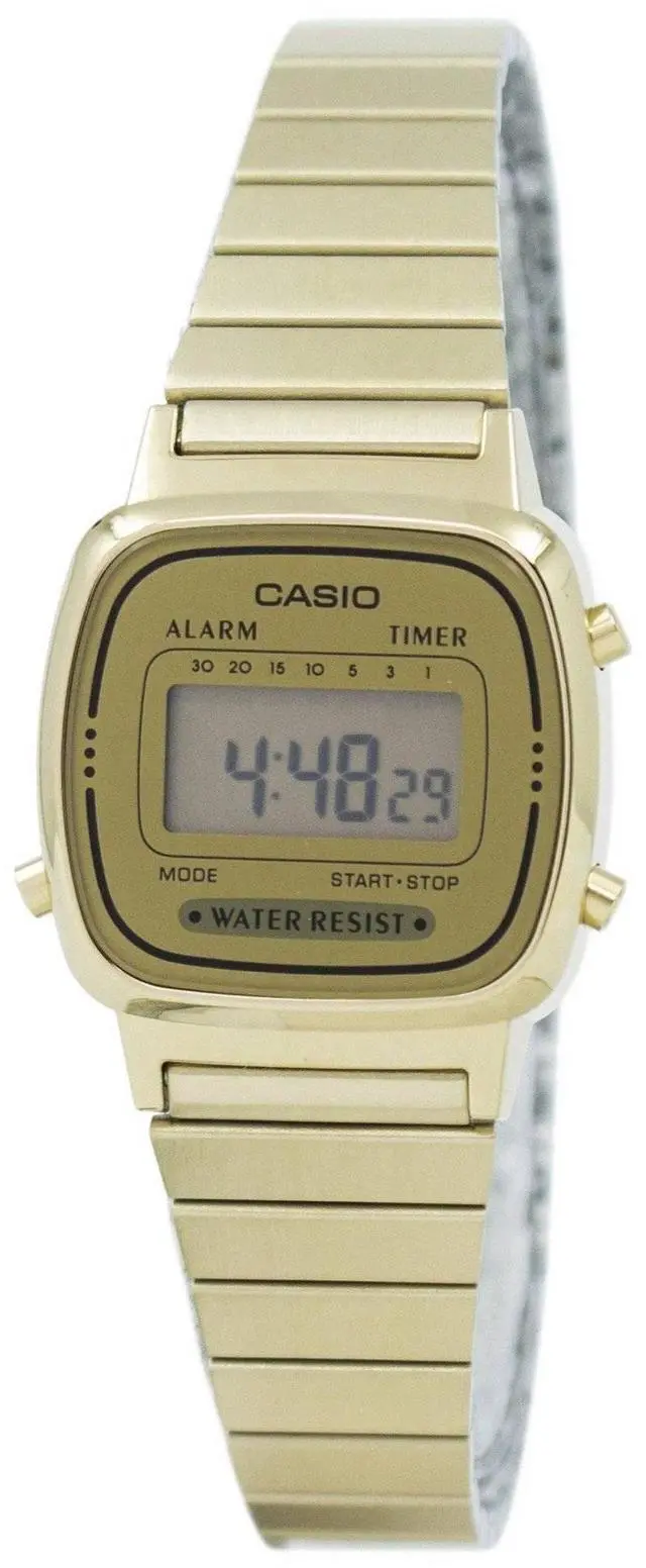 Alt view image 2 of 4 - Women's Casio Vintage Gold Tone Steel Link Band Watch LA670WGA-9
