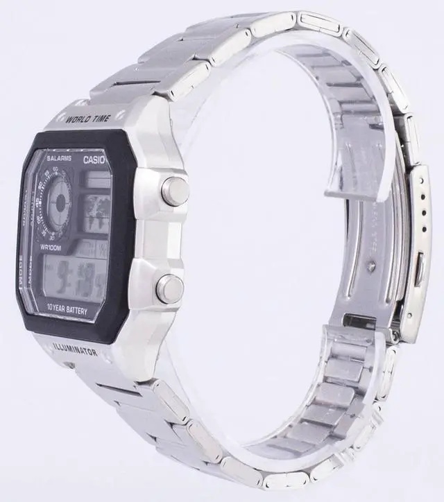 Alt view image 3 of 4 - Casio Digital World Time WR100M AE-1200WHD-1AVDF AE-1200WHD-1AV Men's Watch