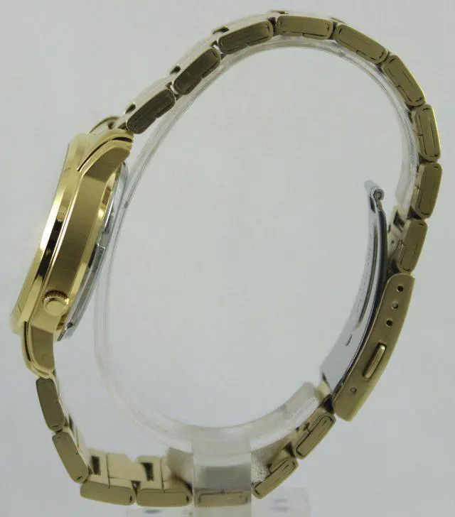 Alt view image 6 of 10 - Seiko 5 SNKL86 Men's Gold Tone Stainless Steel Gold Dial Automatic Watch