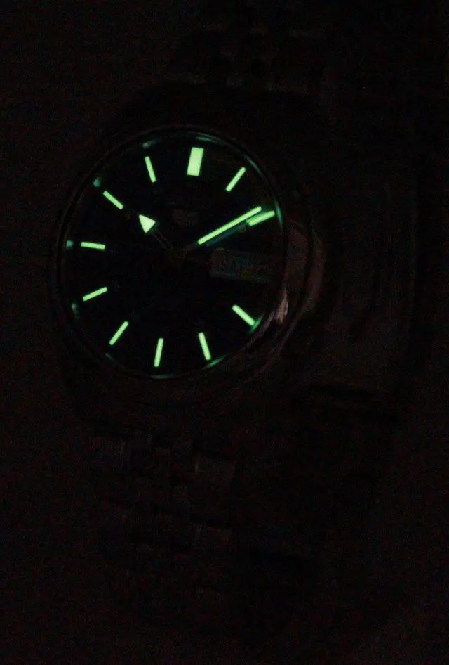 Alt view image 4 of 8 - seiko 5 automatic blue dial silver stainless steel men's watch snk371k1