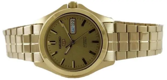 Alt view image 9 of 10 - Seiko Men's 38mm Gold-Tone Steel Bracelet & Case Automatic Watch SNKK98K1