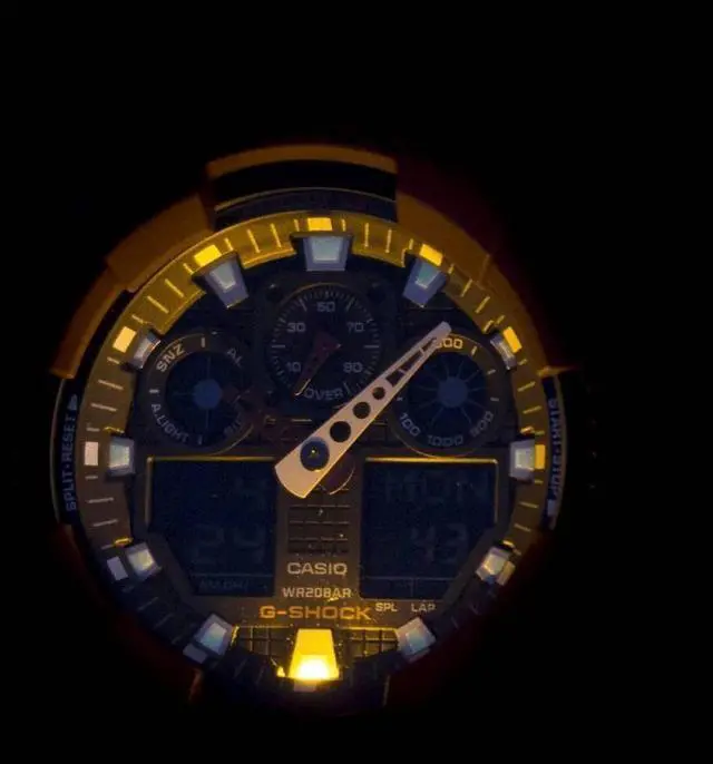 Alt view image 16 of 18 - Casio Mens XL G-Shock - Ana-Digi - Red Design - Black Negative Digital Display