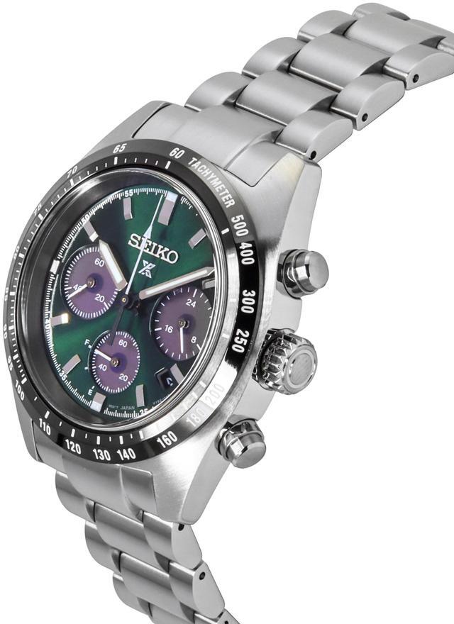 Alt view image 3 of 4 - Seiko Prospex Chronograph Deep Green Dial Solar 100M Men's Watch SSC933P1